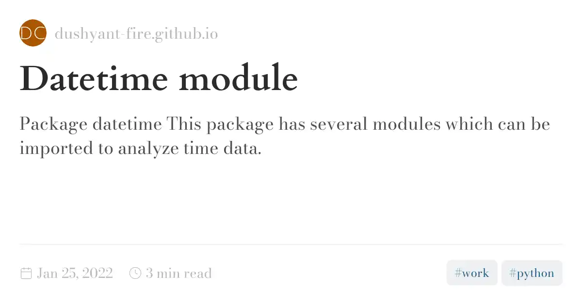 Datetime module